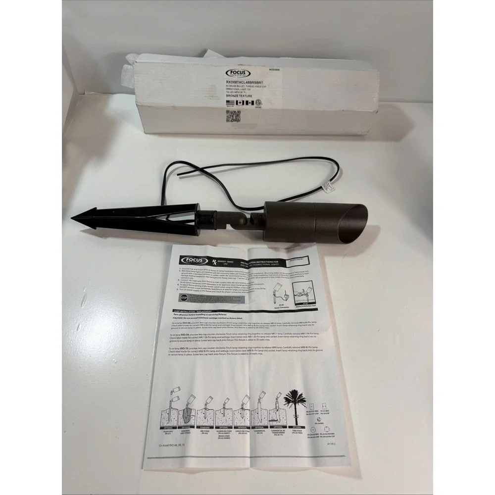 Focus Industries RXD08TACL48BRSBRT Brass Bullet Directional Landscape Light 12V